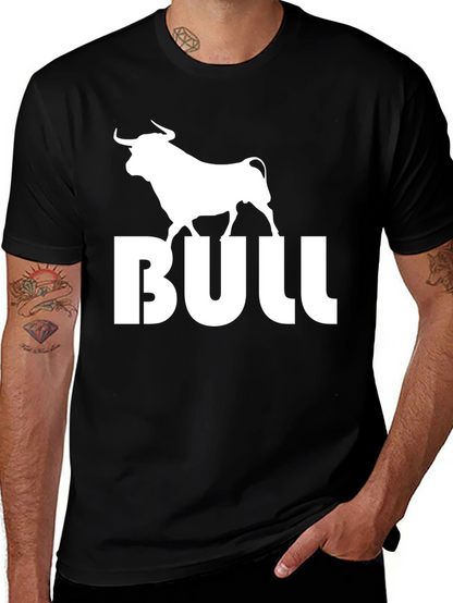 Bold Bull Graphic Tee - Black Cotton Blend