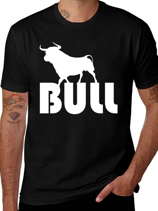 Bold Bull Graphic Tee - Black Cotton Blend
