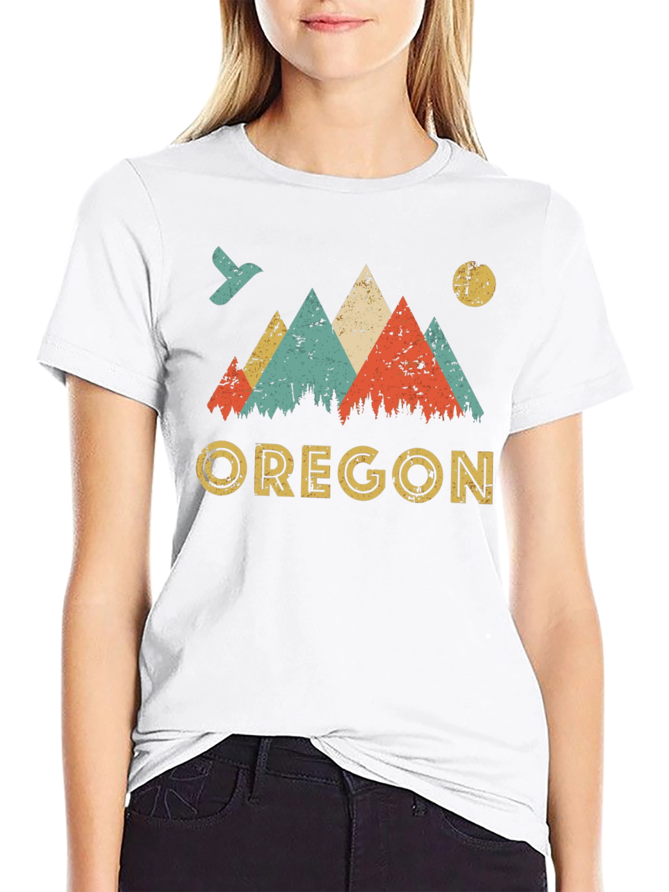 Oregon Mountains Retro Graphic T-Shirt