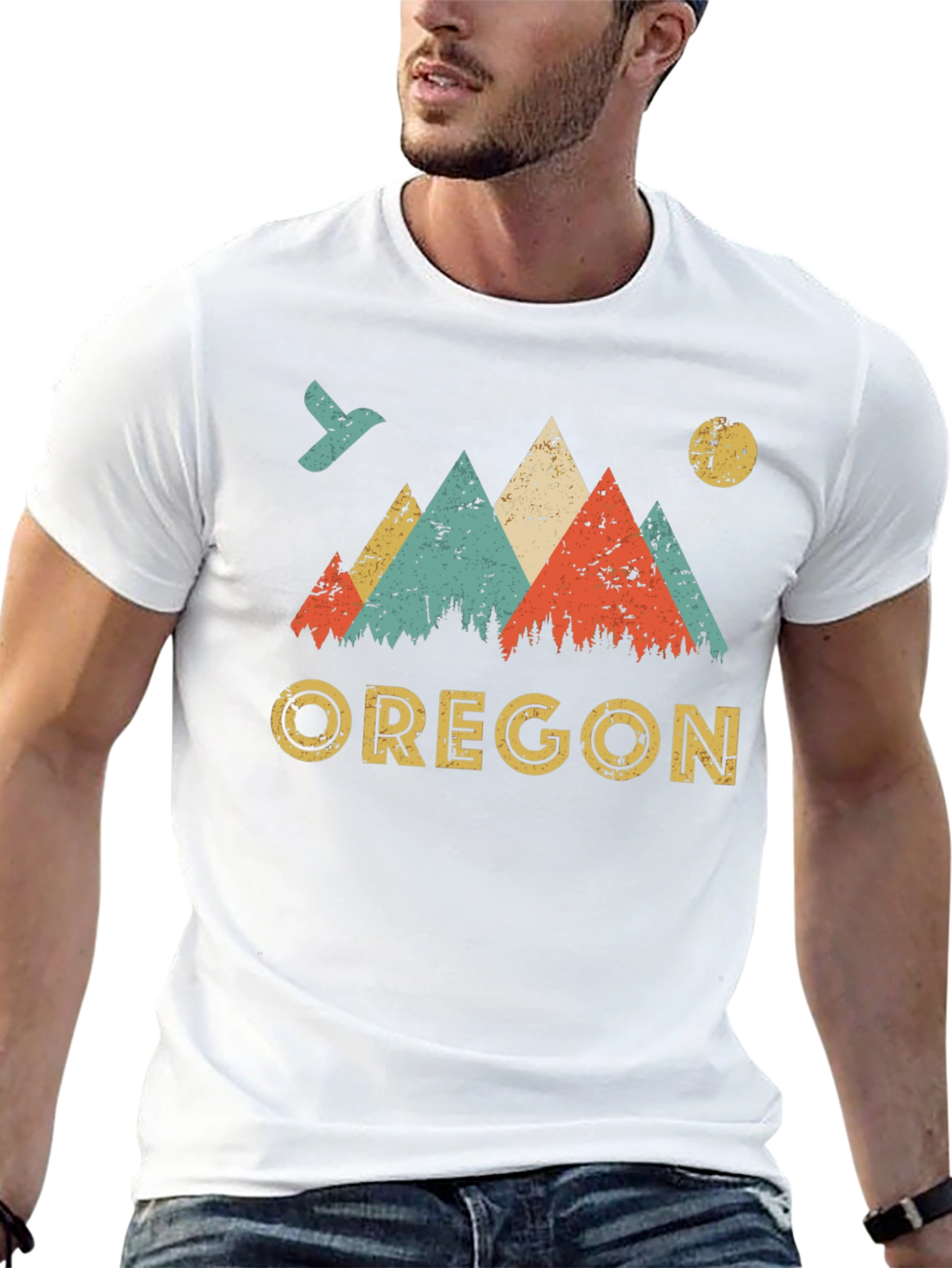 Oregon Mountains Retro Graphic T-Shirt