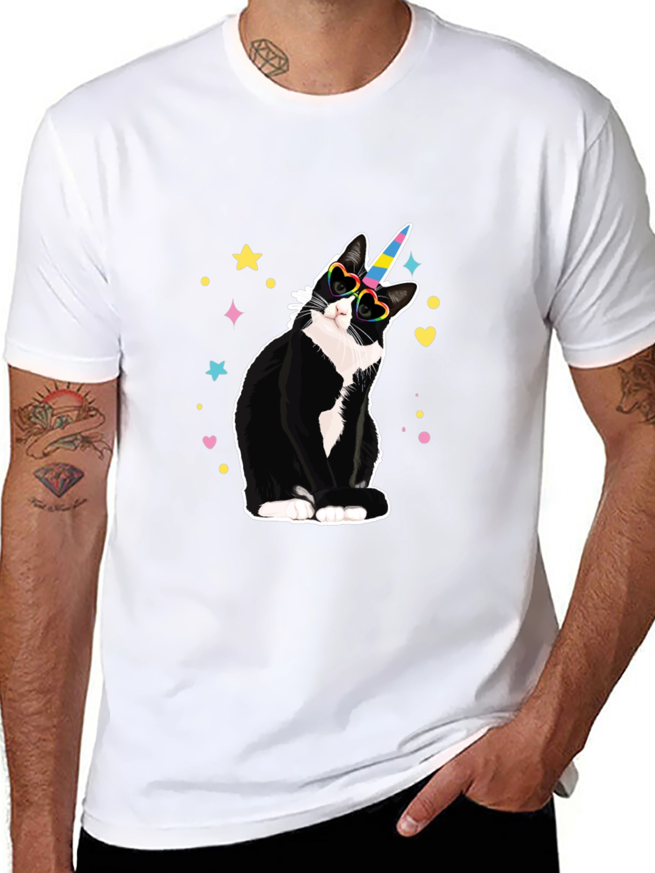 Unicorn Cat T-Shirt - Black