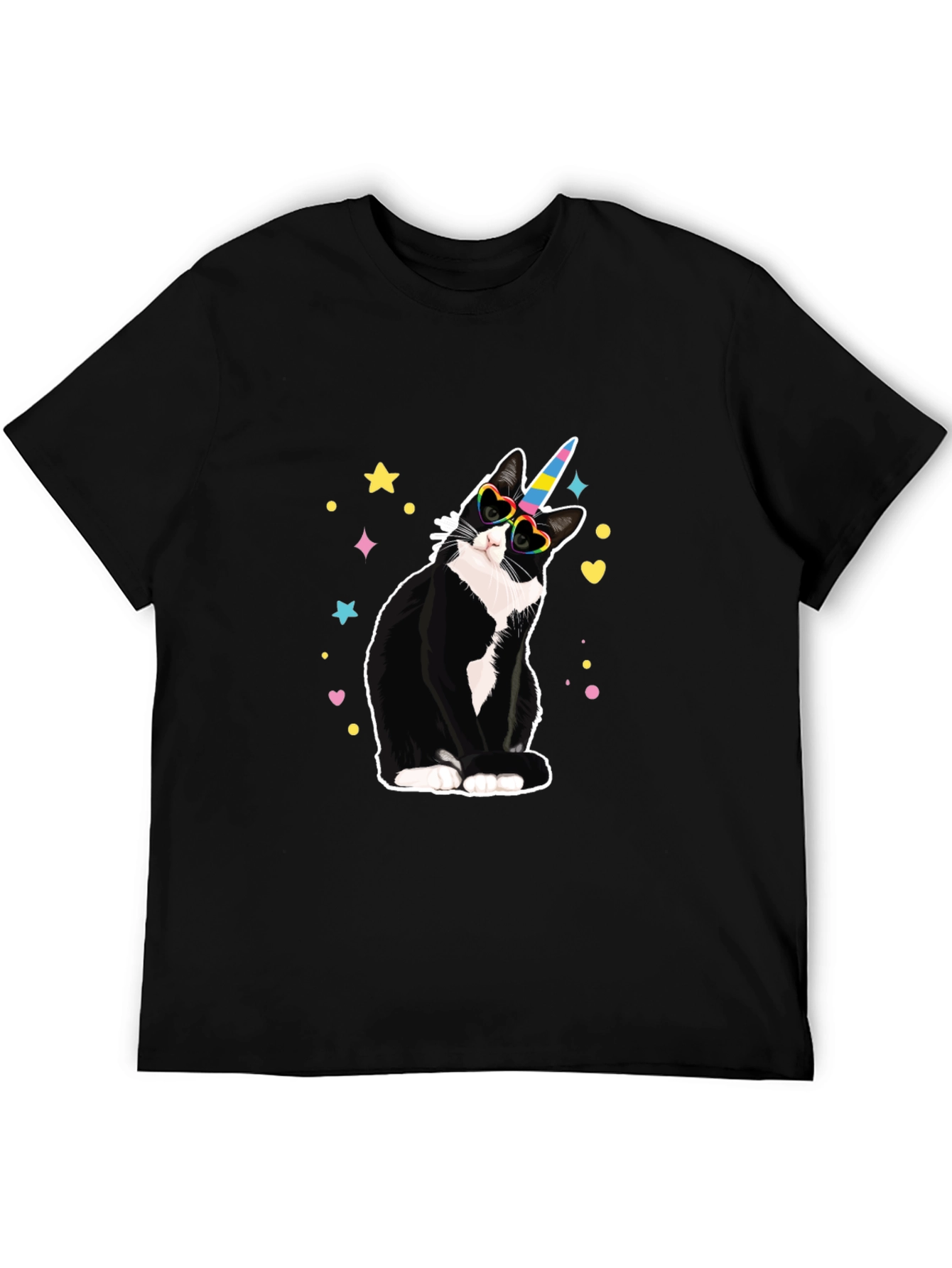 Unicorn Cat T-Shirt - Black