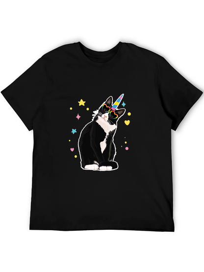 Unicorn Cat T-Shirt - Black