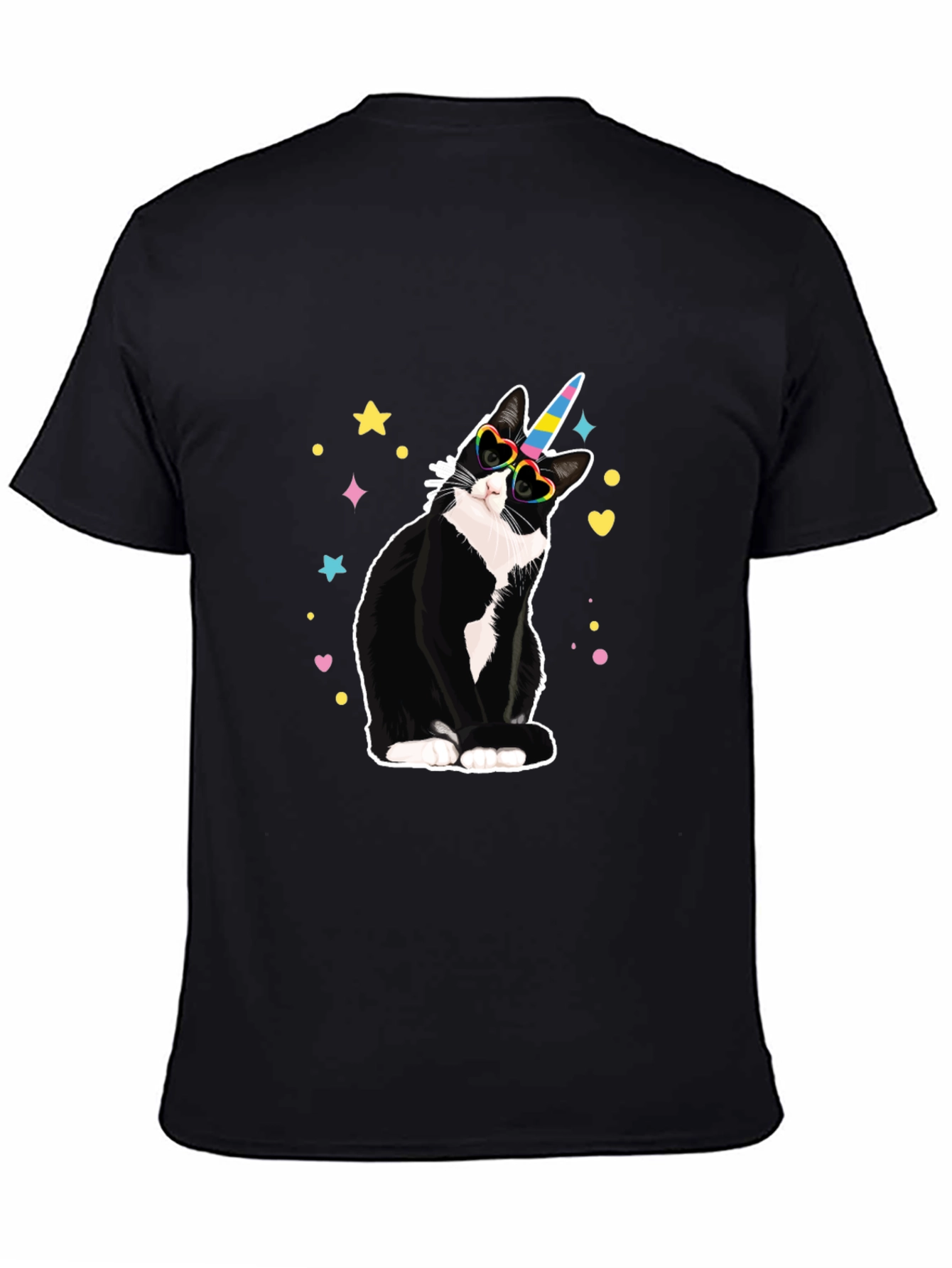 Unicorn Cat T-Shirt - Black