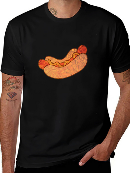 Hot Dog Graphic Tee - Unique Polygon Design