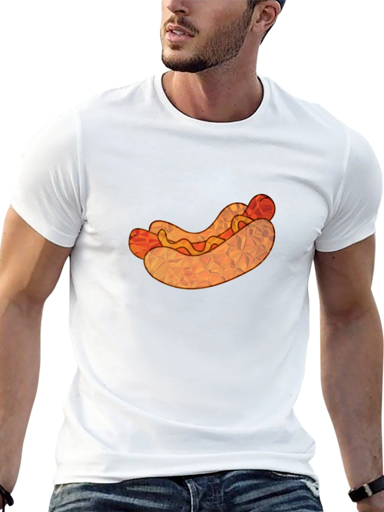 Hot Dog Graphic Tee - Unique Polygon Design