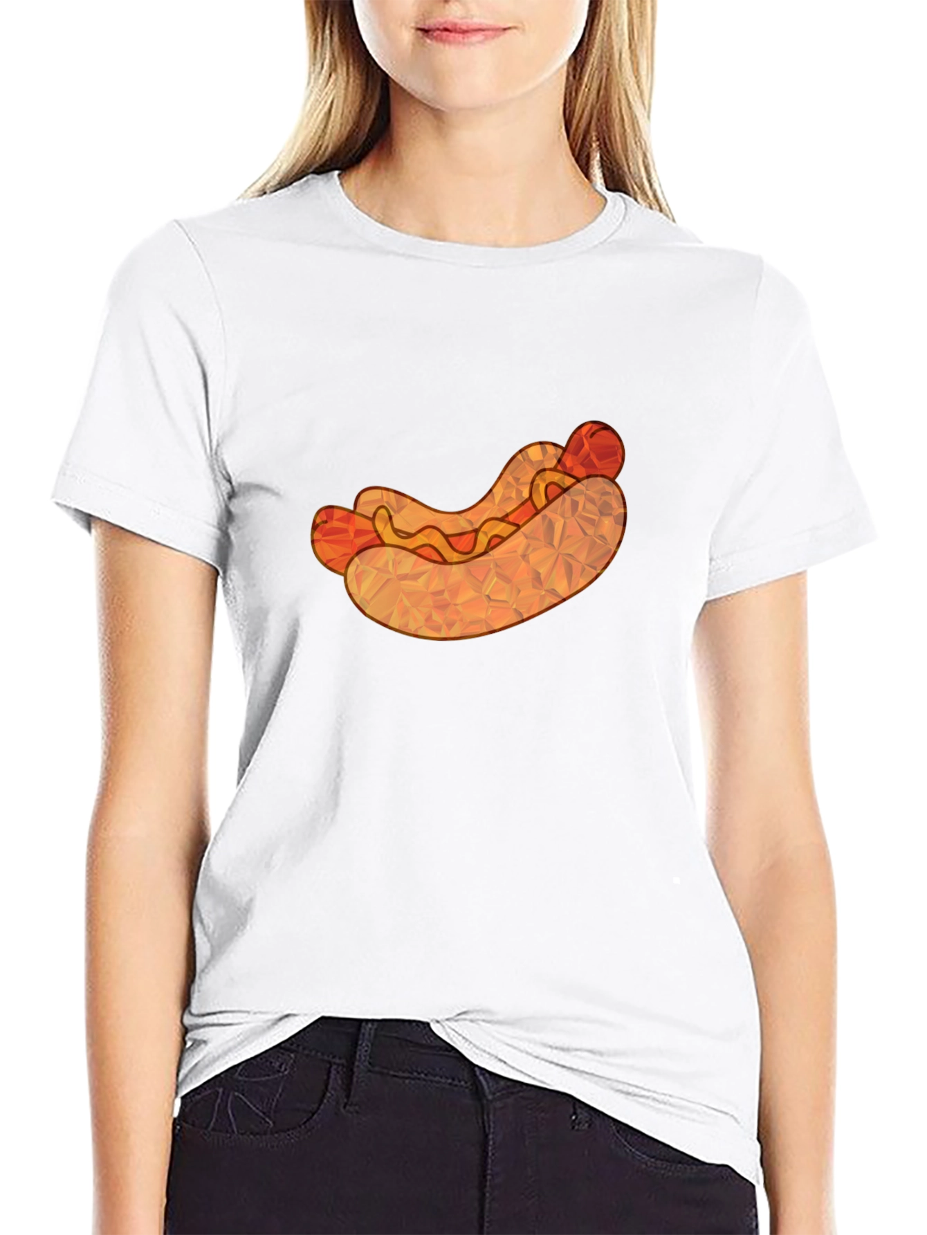 Hot Dog Graphic Tee - Unique Polygon Design