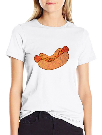Hot Dog Graphic Tee - Unique Polygon Design
