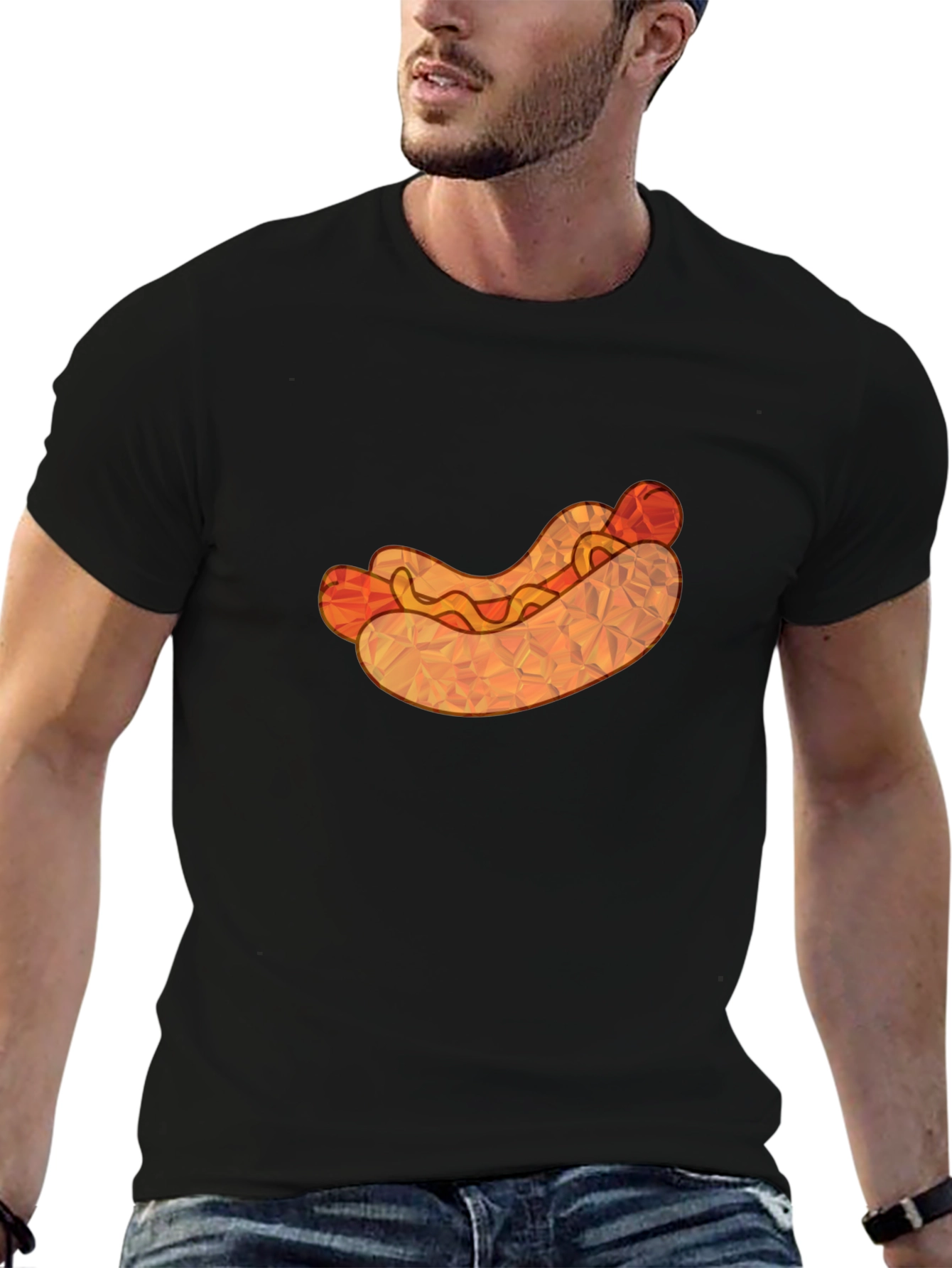 Hot Dog Graphic Tee - Unique Polygon Design