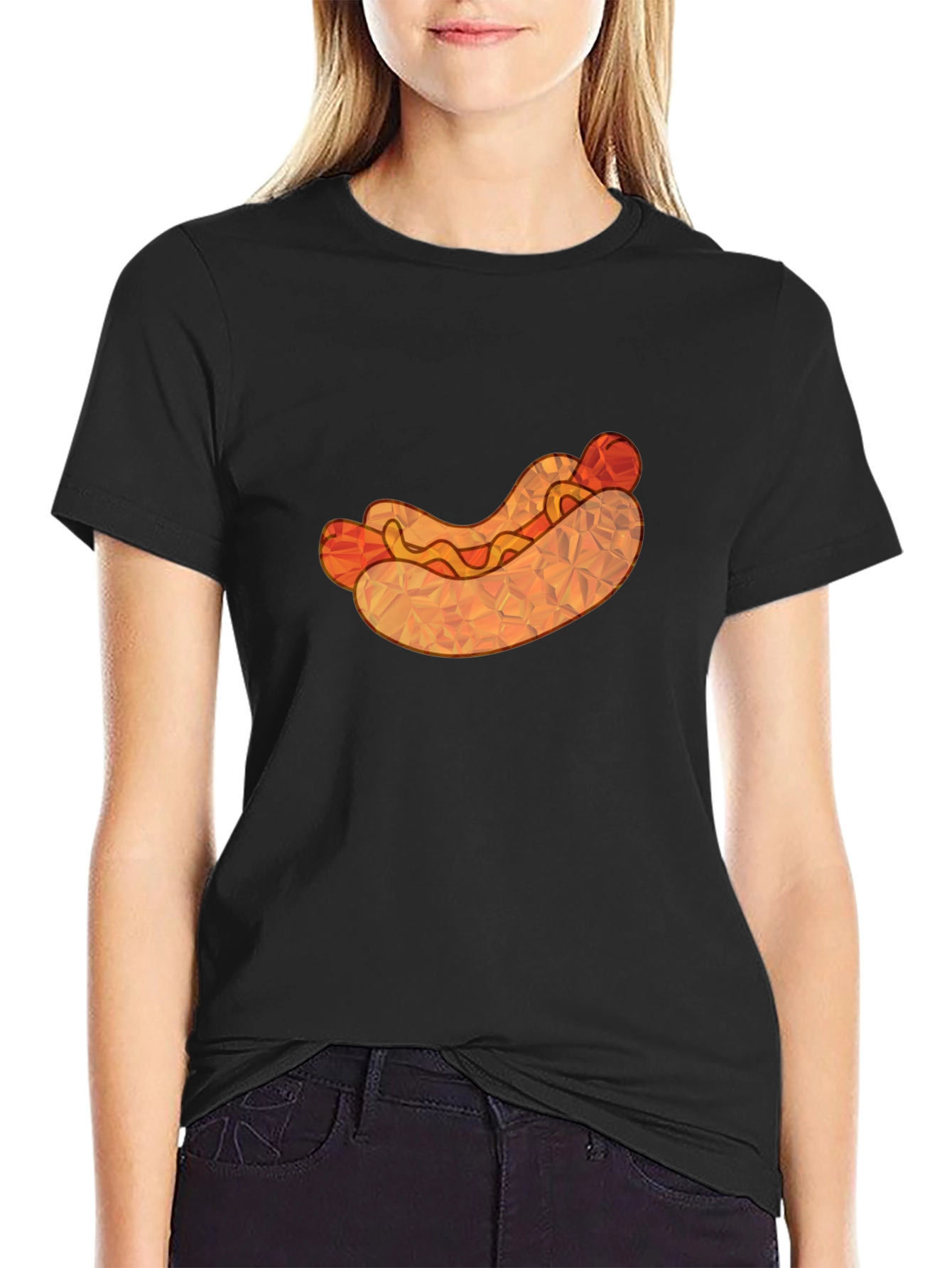 Hot Dog Graphic Tee - Unique Polygon Design