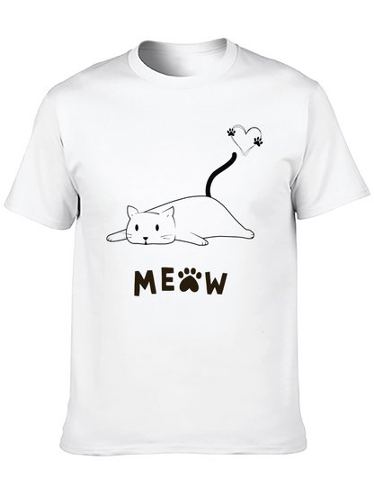Cute Cat MEOW T-Shirt - Black
