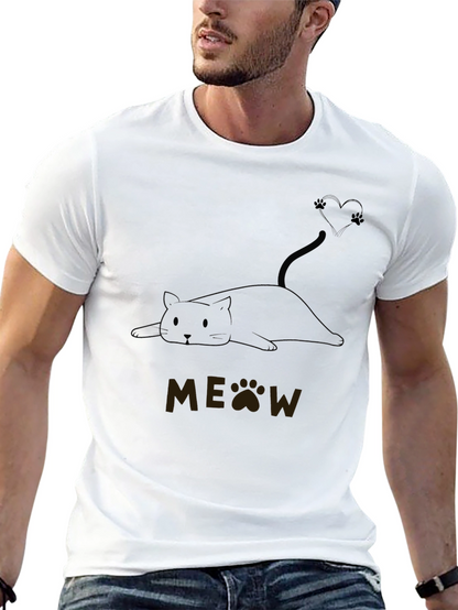 Cute Cat MEOW T-Shirt - Black