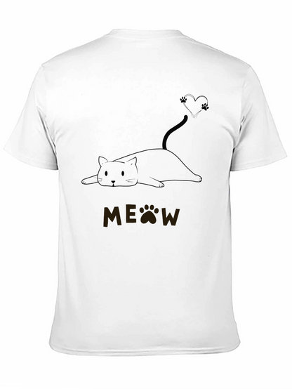 Cute Cat MEOW T-Shirt - Black
