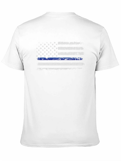 Thin Blue Line American Flag Graphic Tee
