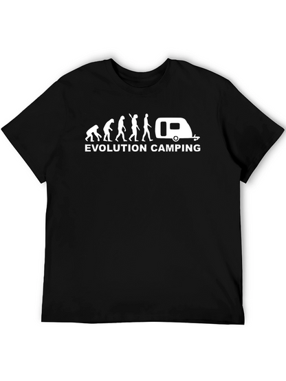 Evolution Camping Graphic T-Shirt - Black Cotton Tee