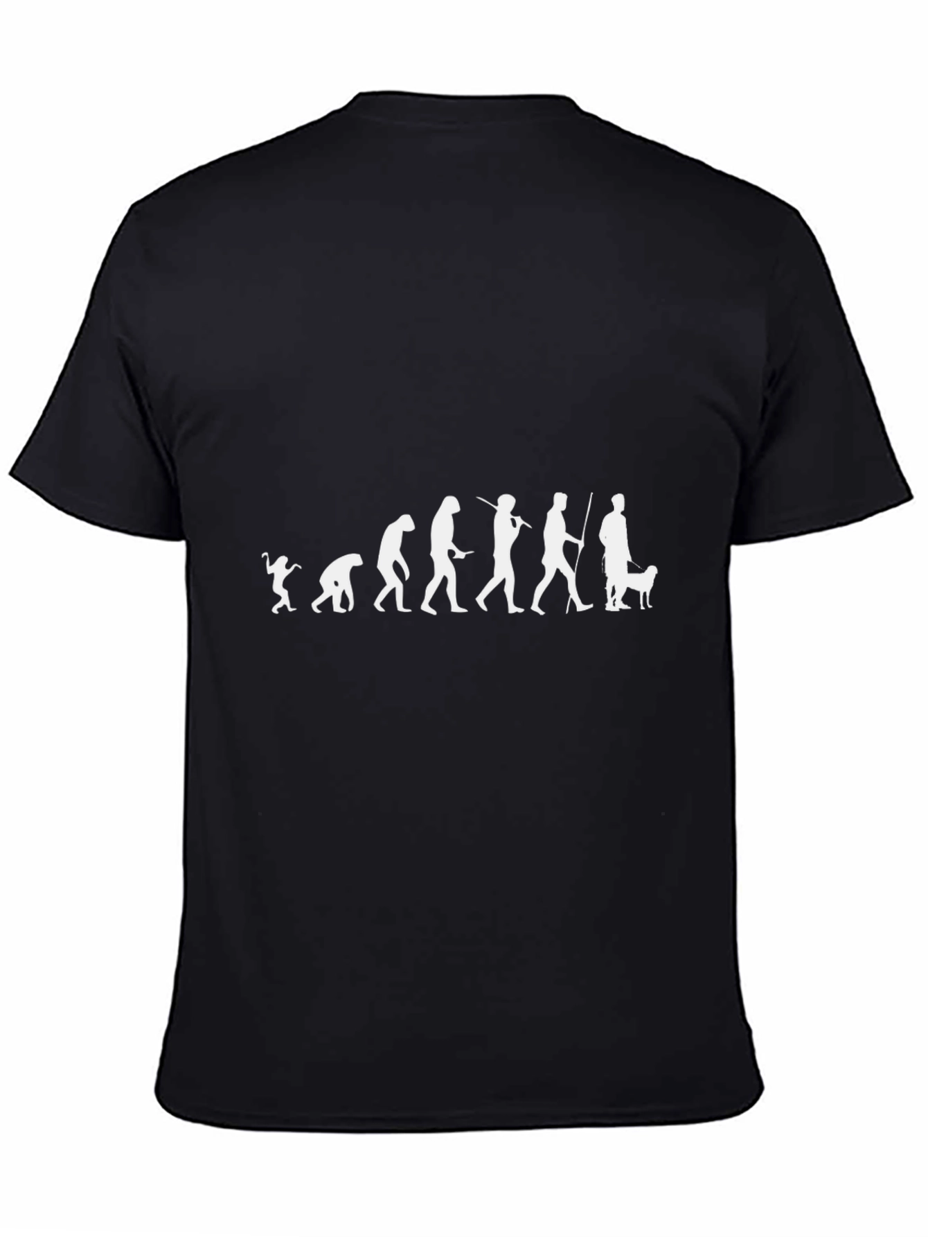 Evolution of Dog Walker T-Shirt - Black Cotton Tee