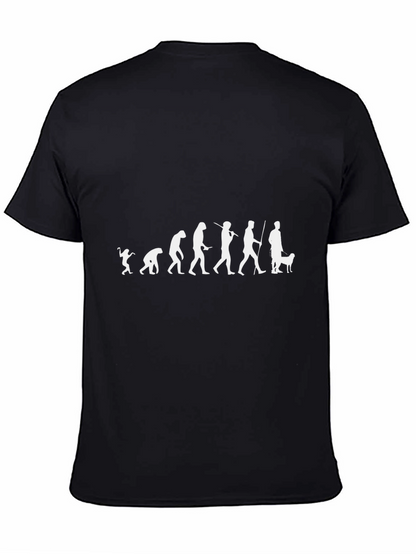Evolution of Dog Walker T-Shirt - Black Cotton Tee