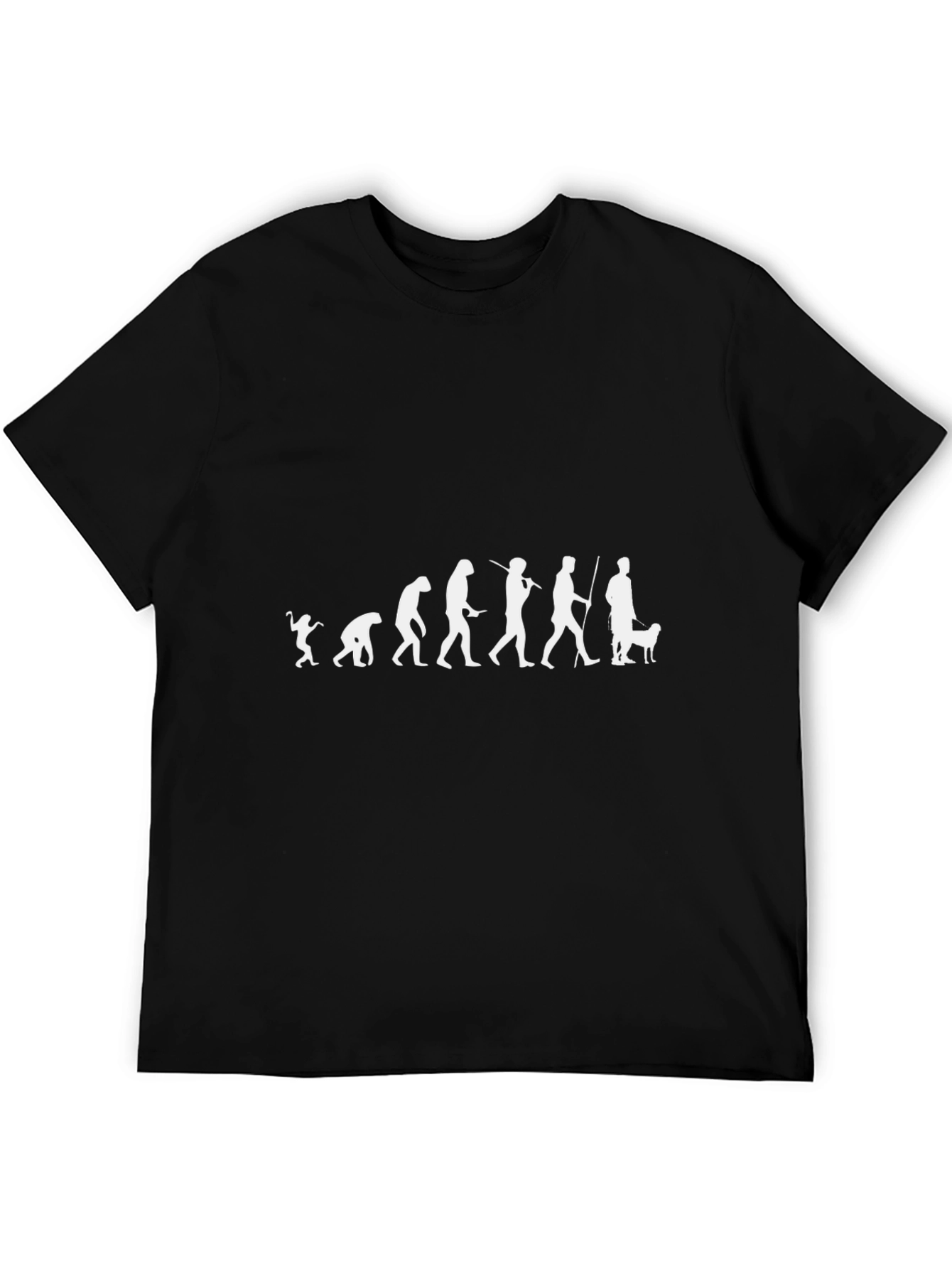 Evolution of Dog Walker T-Shirt - Black Cotton Tee