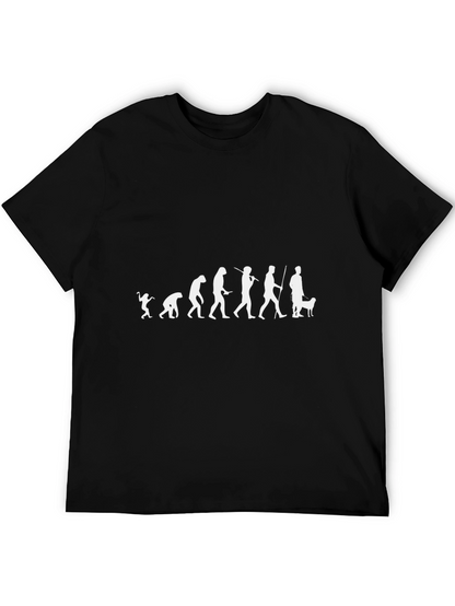 Evolution of Dog Walker T-Shirt - Black Cotton Tee
