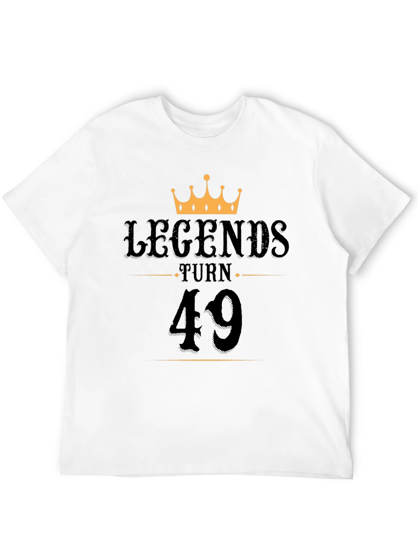 Legends Turn 49 Black Graphic T-Shirt