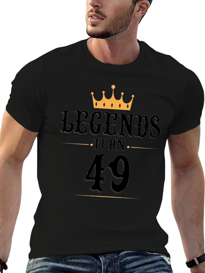 Legends Turn 49 Black Graphic T-Shirt