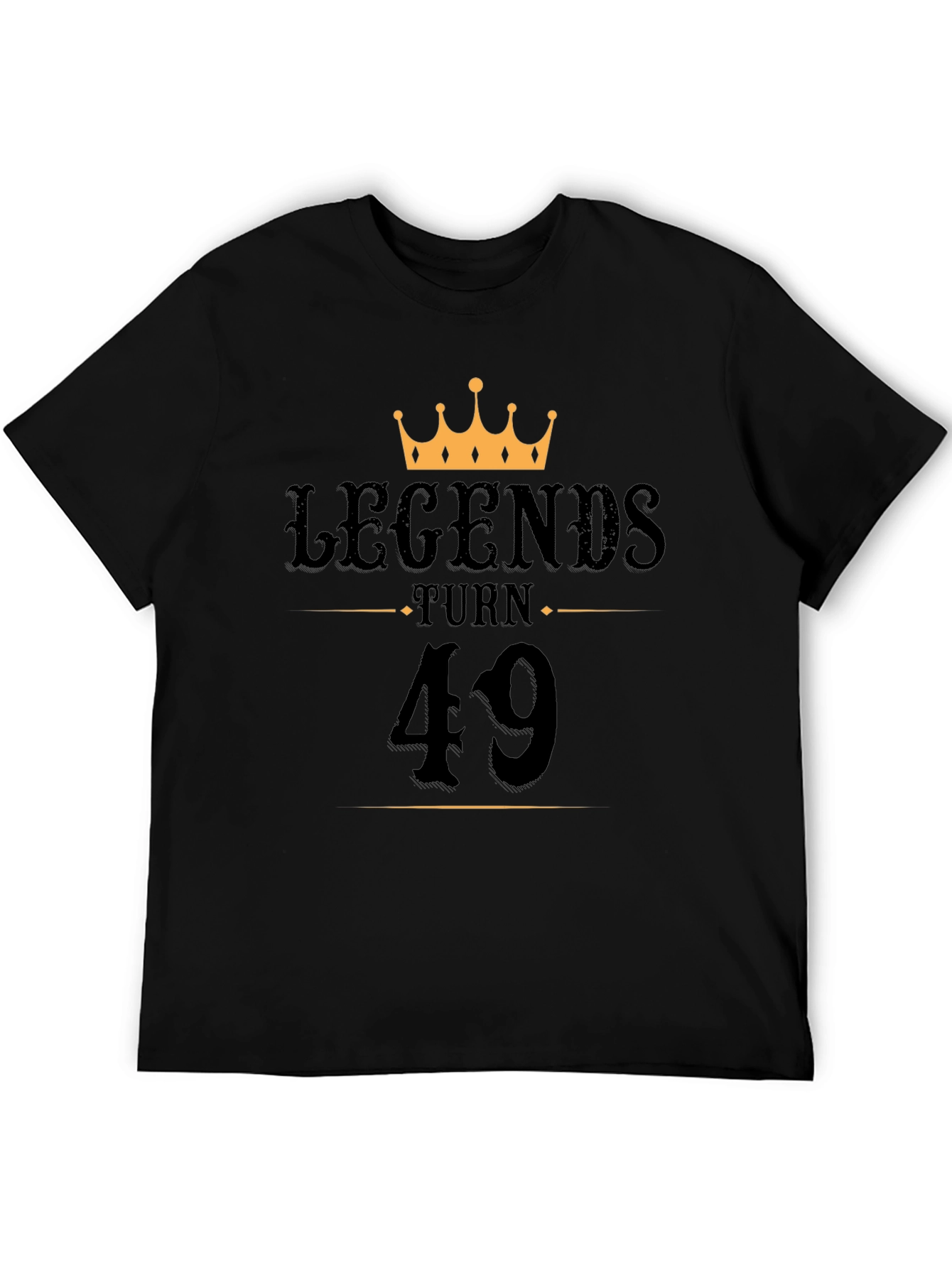 Legends Turn 49 Black Graphic T-Shirt