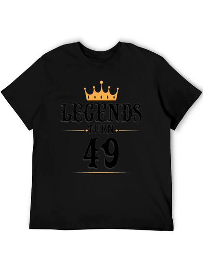 Legends Turn 49 Black Graphic T-Shirt