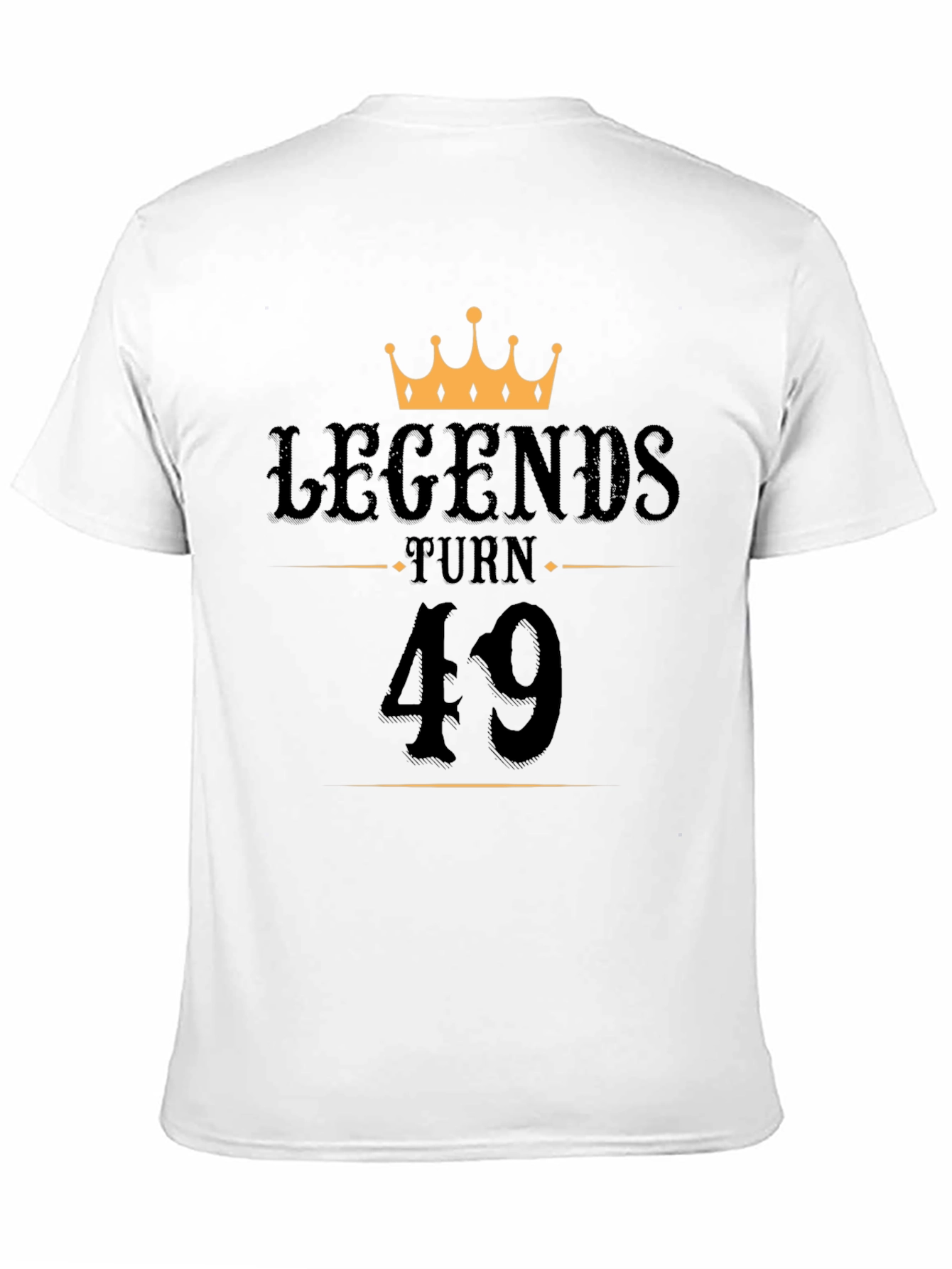 Legends Turn 49 Black Graphic T-Shirt