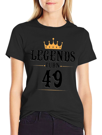 Legends Turn 49 Black Graphic T-Shirt