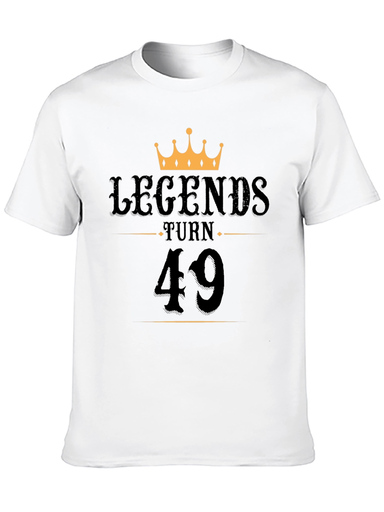 Legends Turn 49 Black Graphic T-Shirt