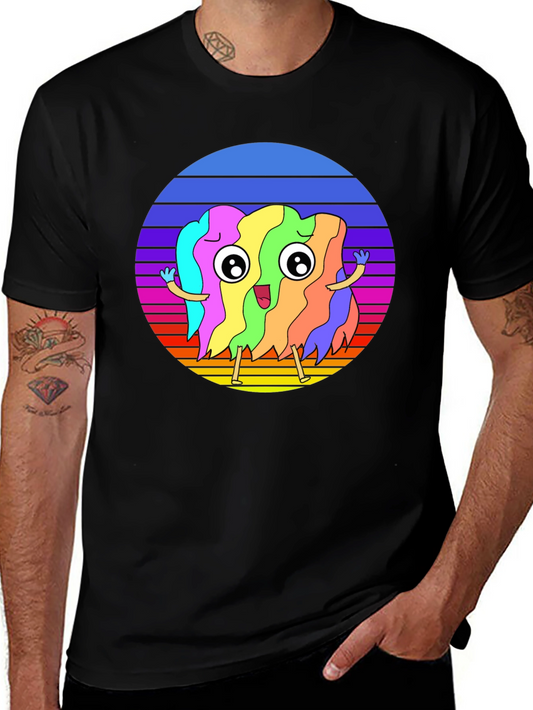 Rainbow Friends Retro Graphic Tee - Funky Colorful Design