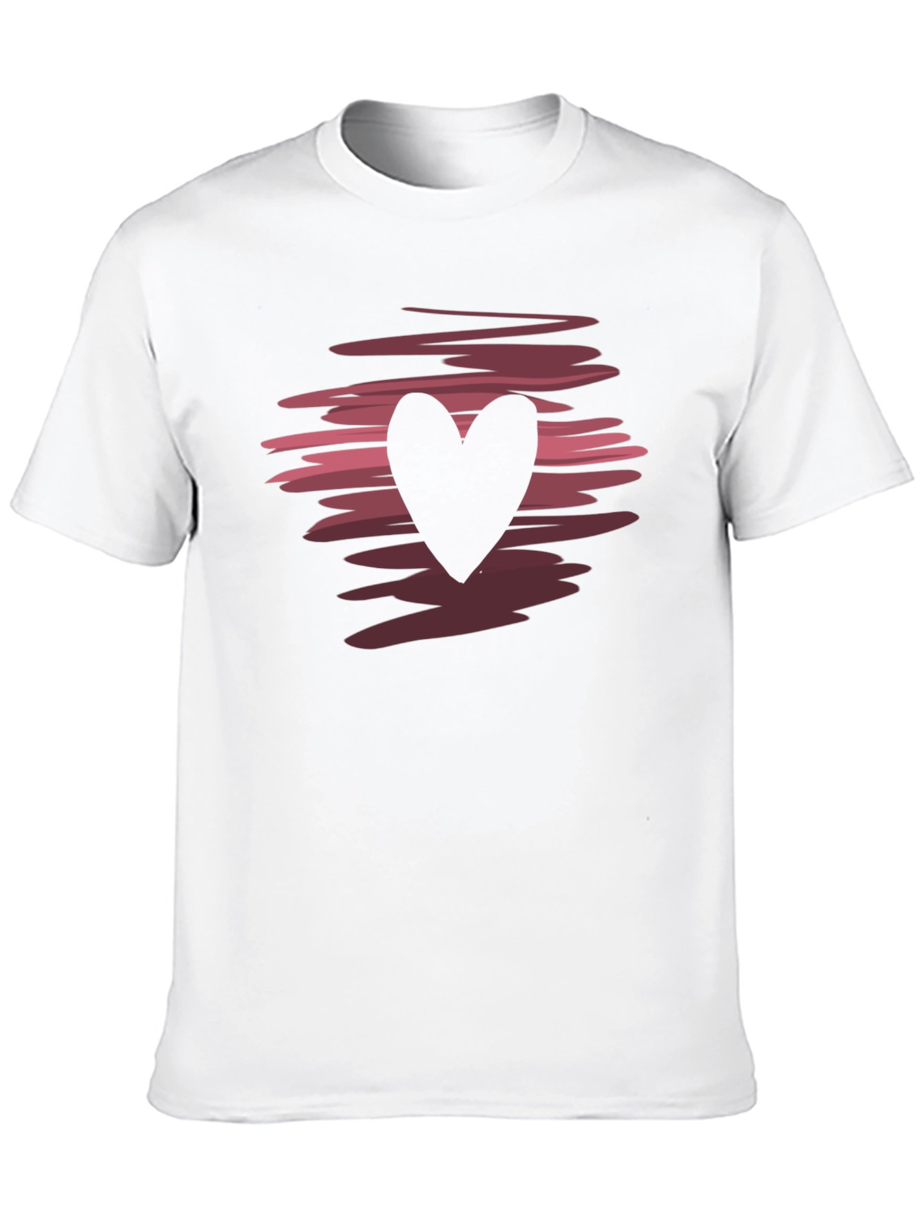 Heart Graphic Black Crew Neck T-Shirt