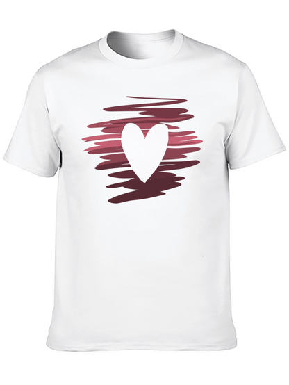 Heart Graphic Black Crew Neck T-Shirt
