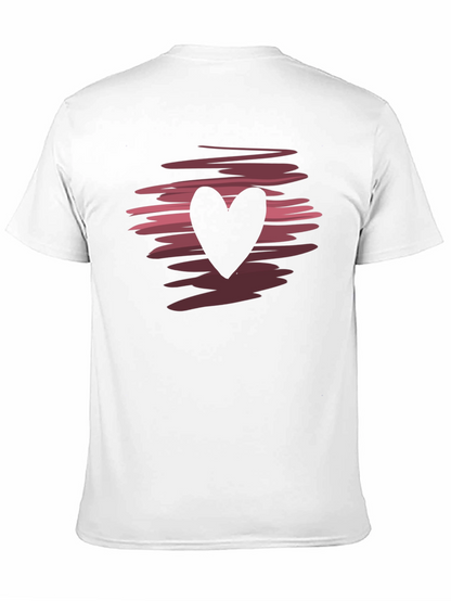 Heart Graphic Black Crew Neck T-Shirt
