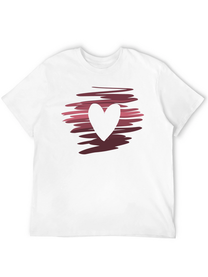 Heart Graphic Black Crew Neck T-Shirt