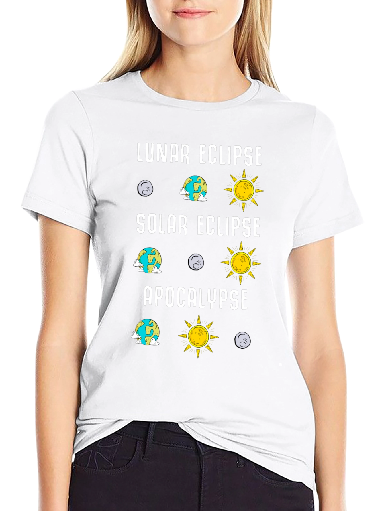 Lunar Solar Eclipse Apocalypse Humor Tee