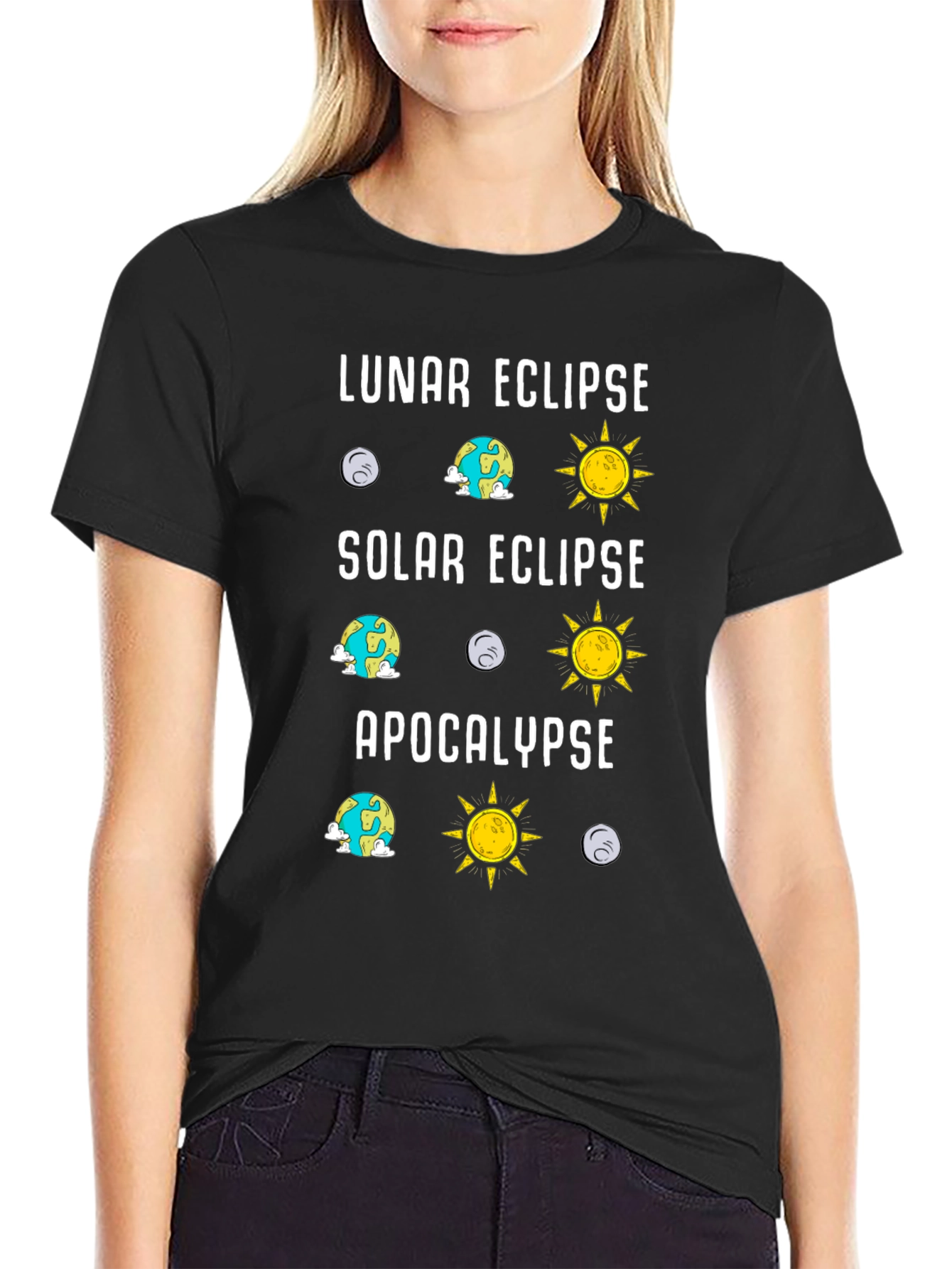 Lunar Solar Eclipse Apocalypse Humor Tee