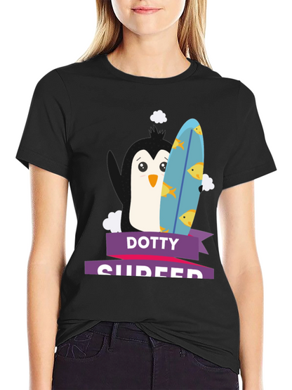 Dotty Surfer Graphic Tee -  Fun Summer T-Shirt