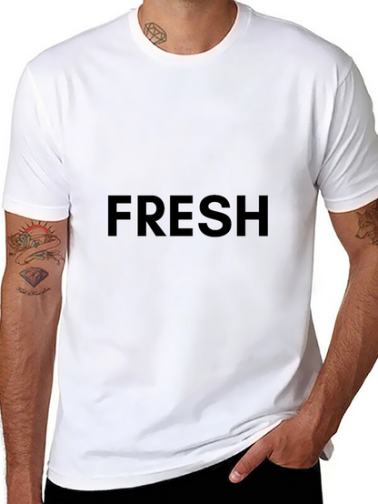 Mens Black FRESH Graphic Tee - Casual Comfort