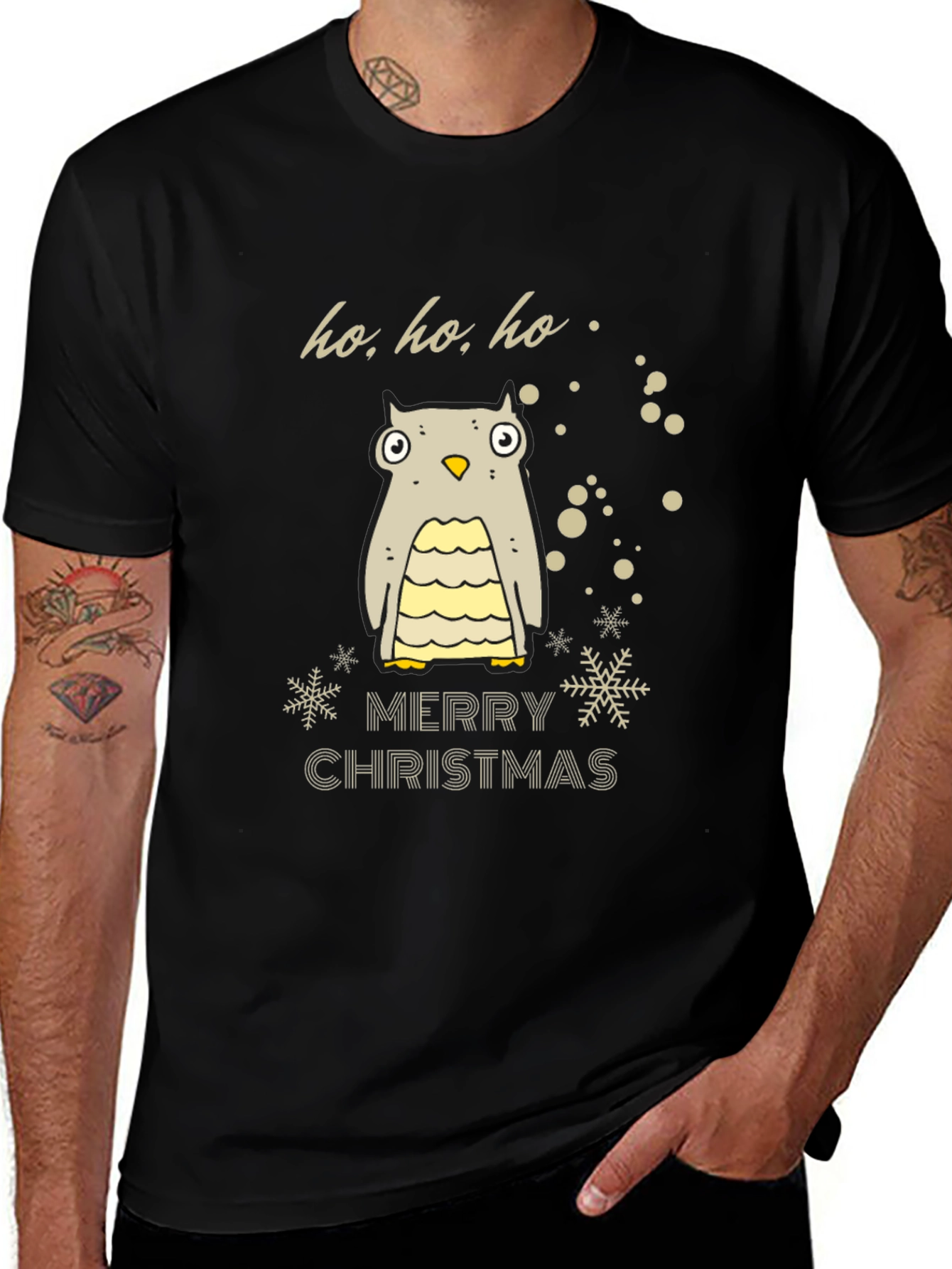 Festive Owl Merry Christmas Holiday T-Shirt