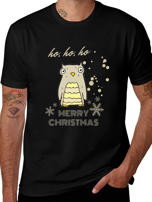 Festive Owl Merry Christmas Holiday T-Shirt