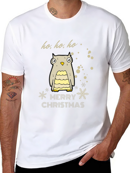 Festive Owl Merry Christmas Holiday T-Shirt