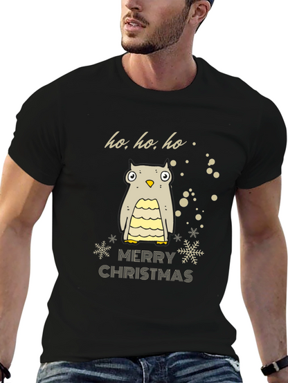 Festive Owl Merry Christmas Holiday T-Shirt