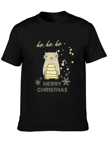 Festive Owl Merry Christmas Holiday T-Shirt