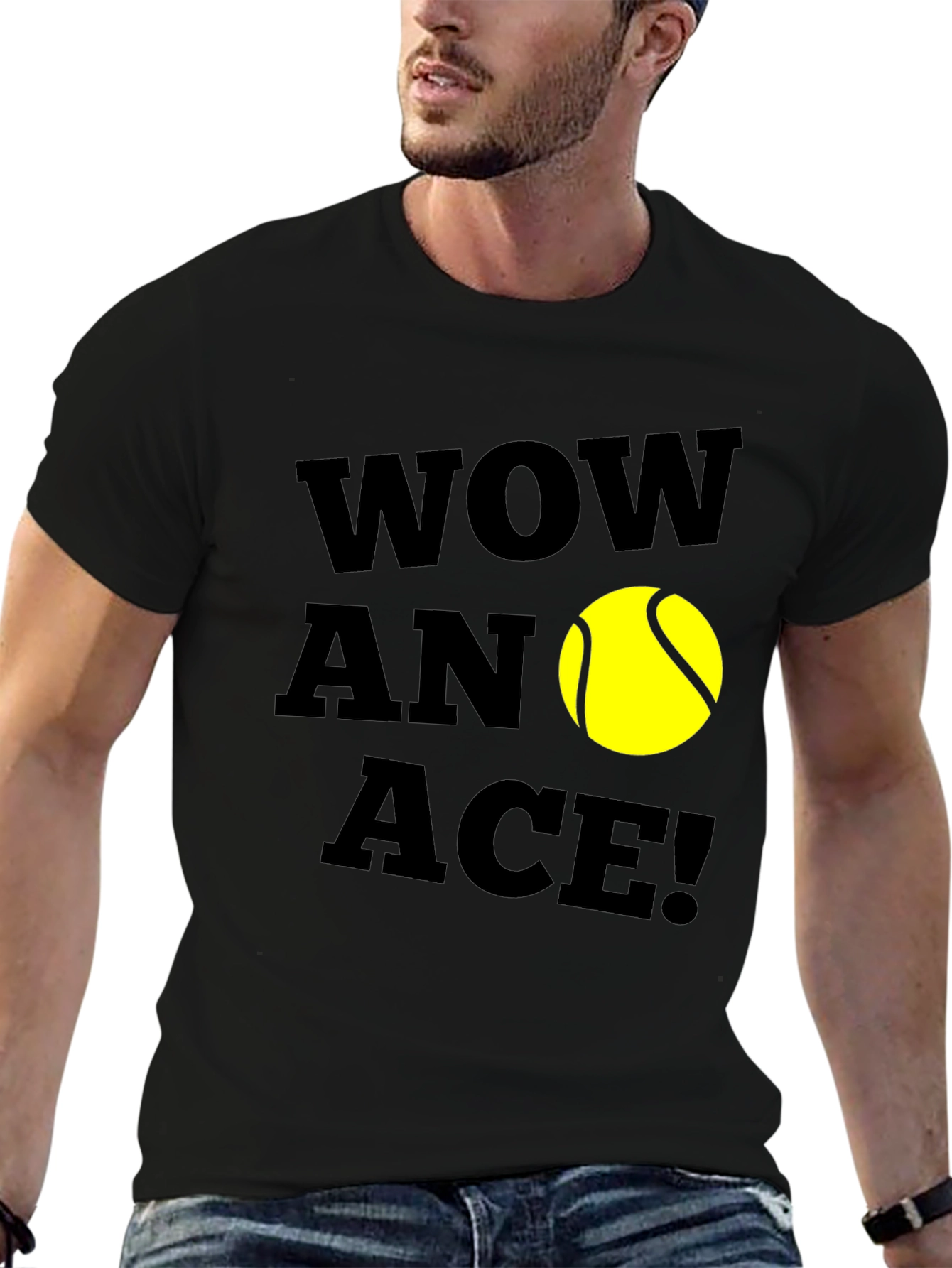 Wow An Ace! Tennis Graphic T-Shirt