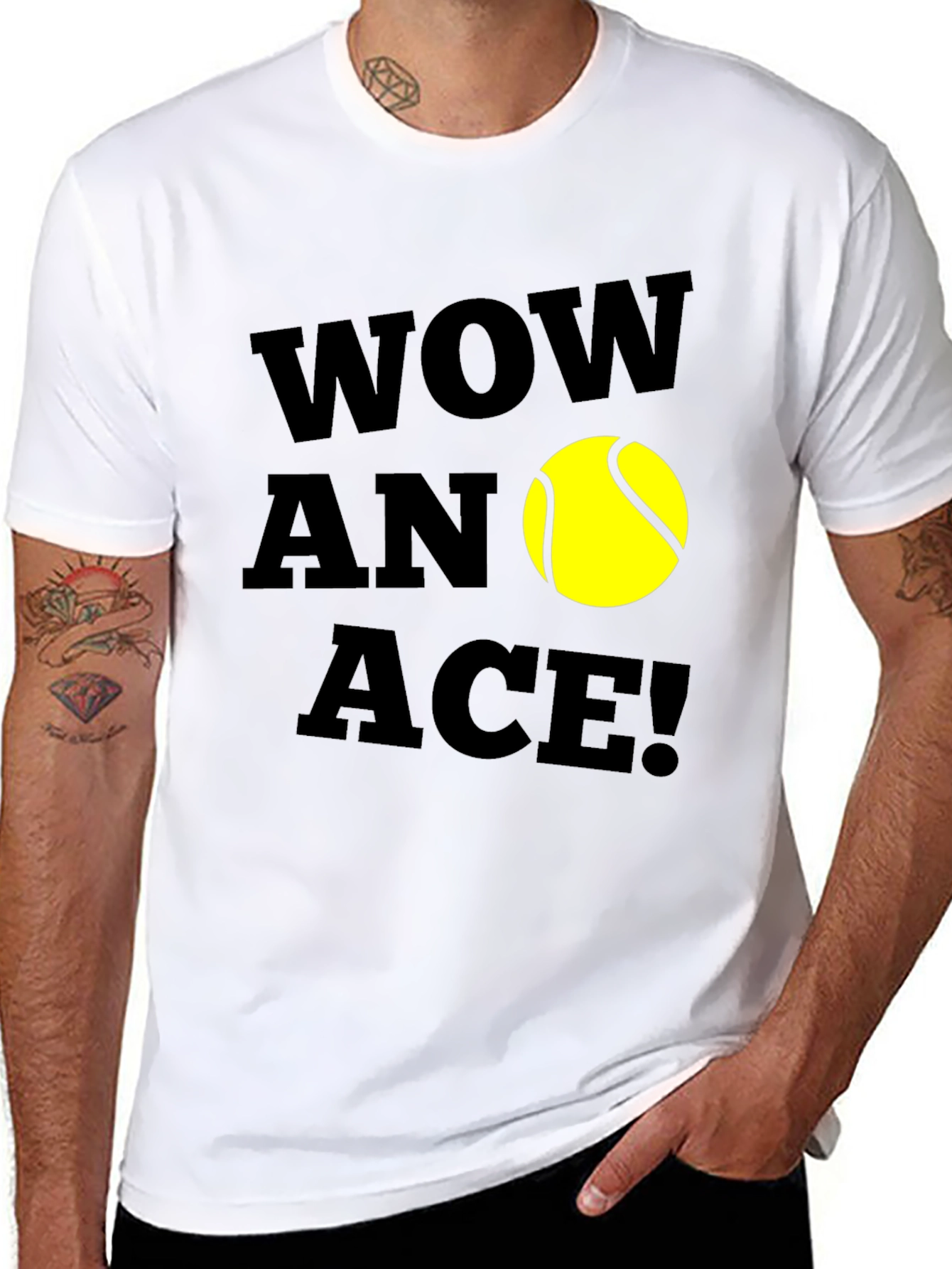 Wow An Ace! Tennis Graphic T-Shirt