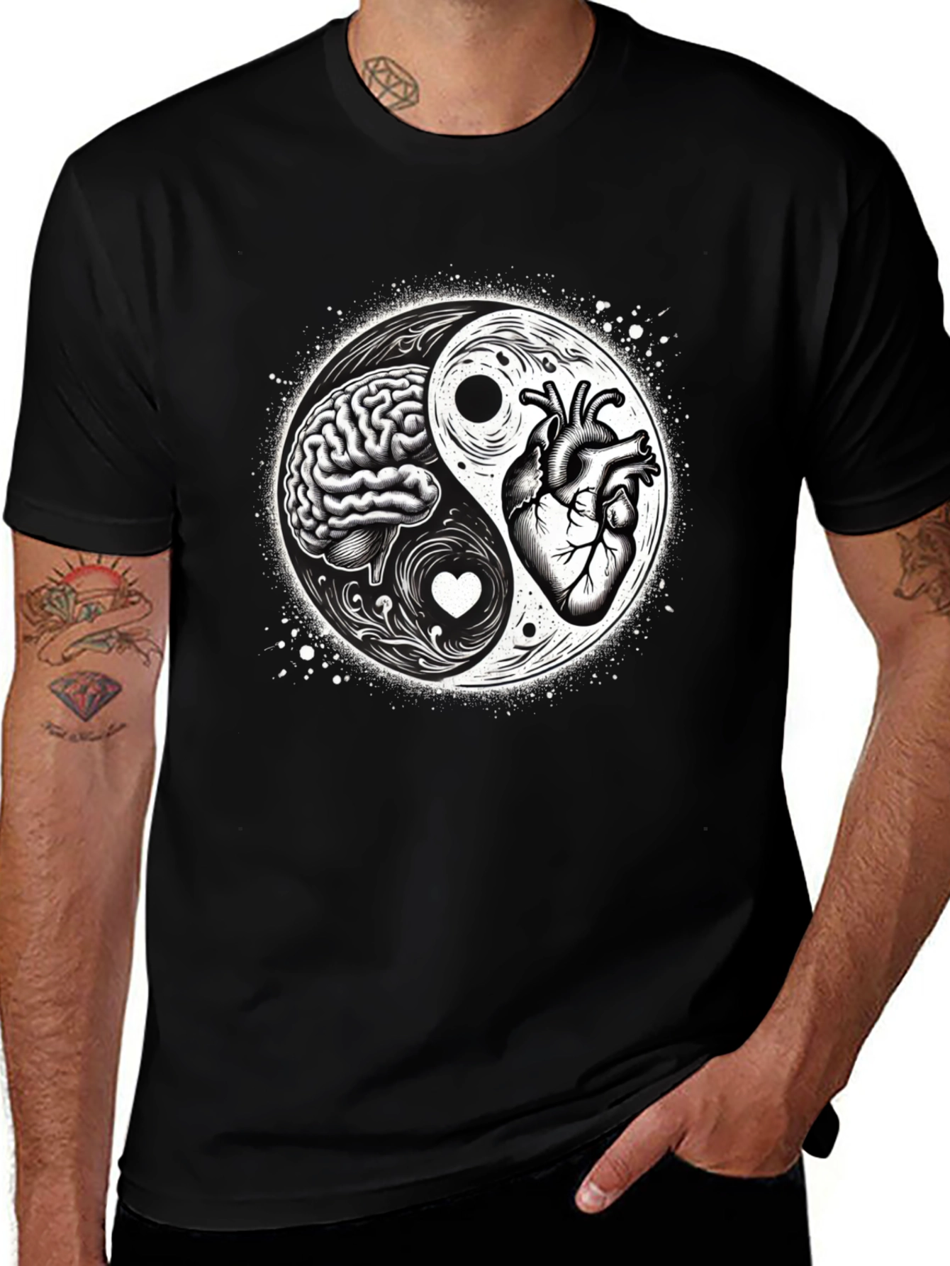 Brain & Heart Yin Yang T-Shirt