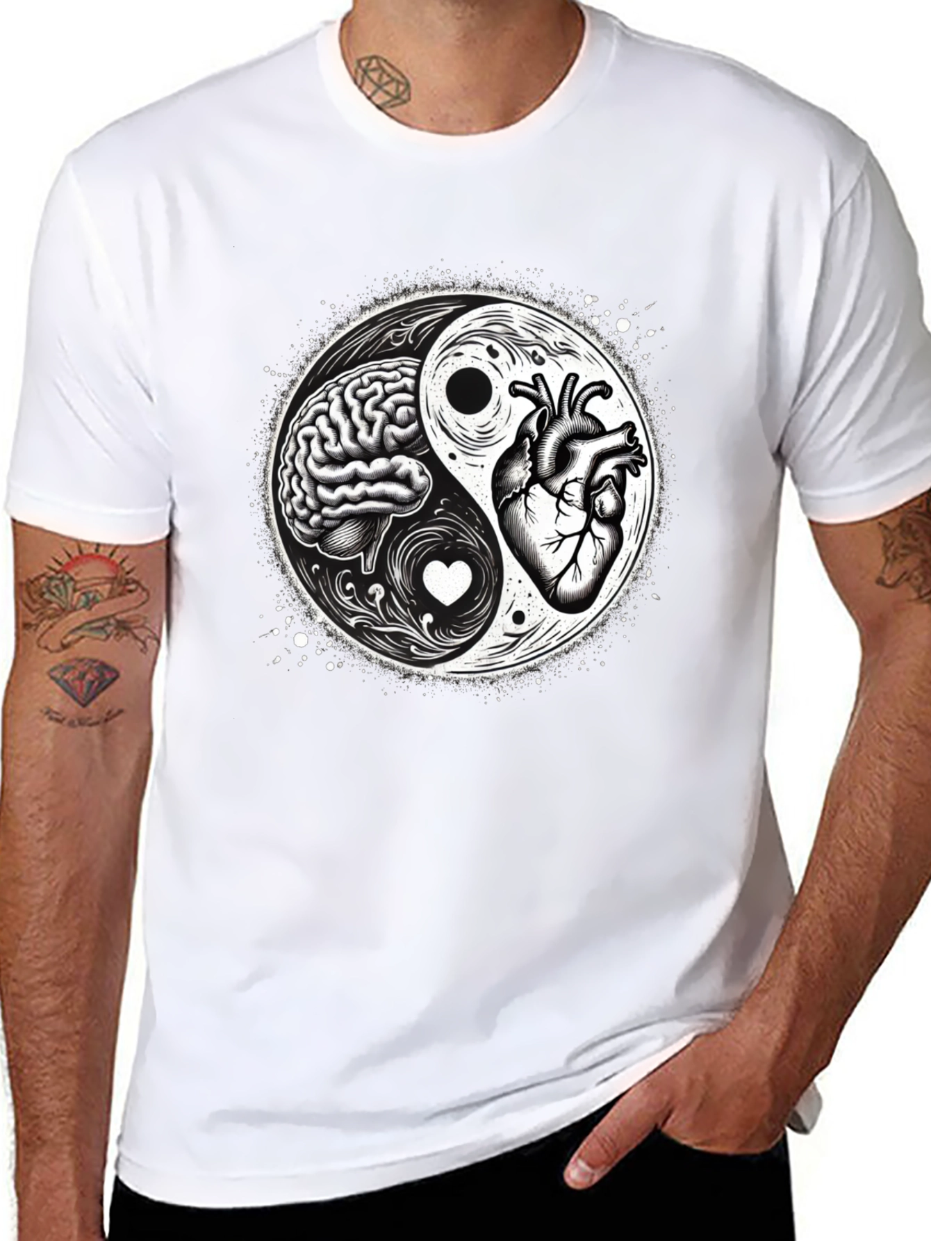 Brain & Heart Yin Yang T-Shirt