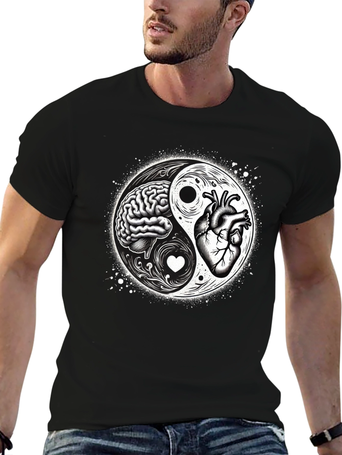 Brain & Heart Yin Yang T-Shirt