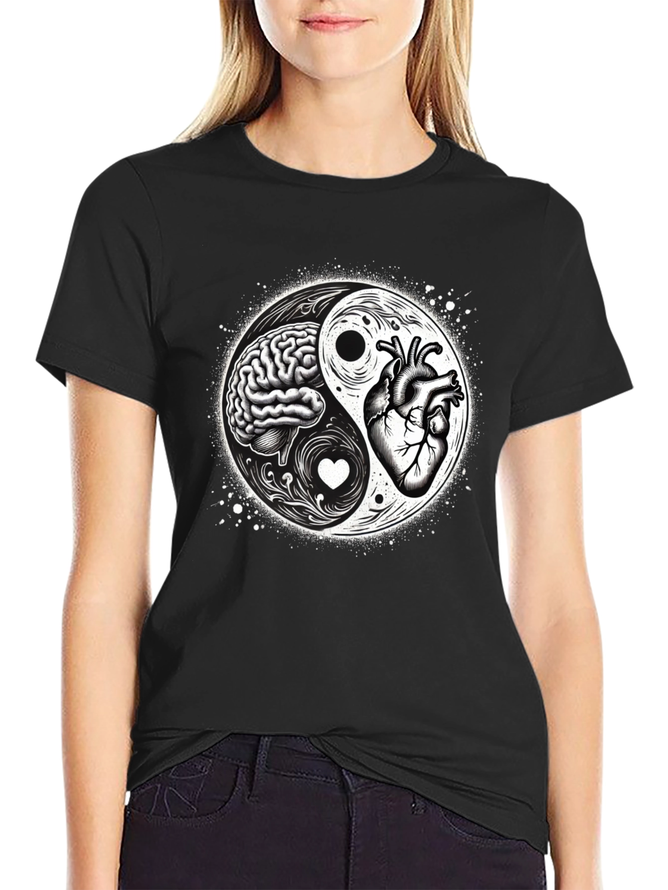 Brain & Heart Yin Yang T-Shirt